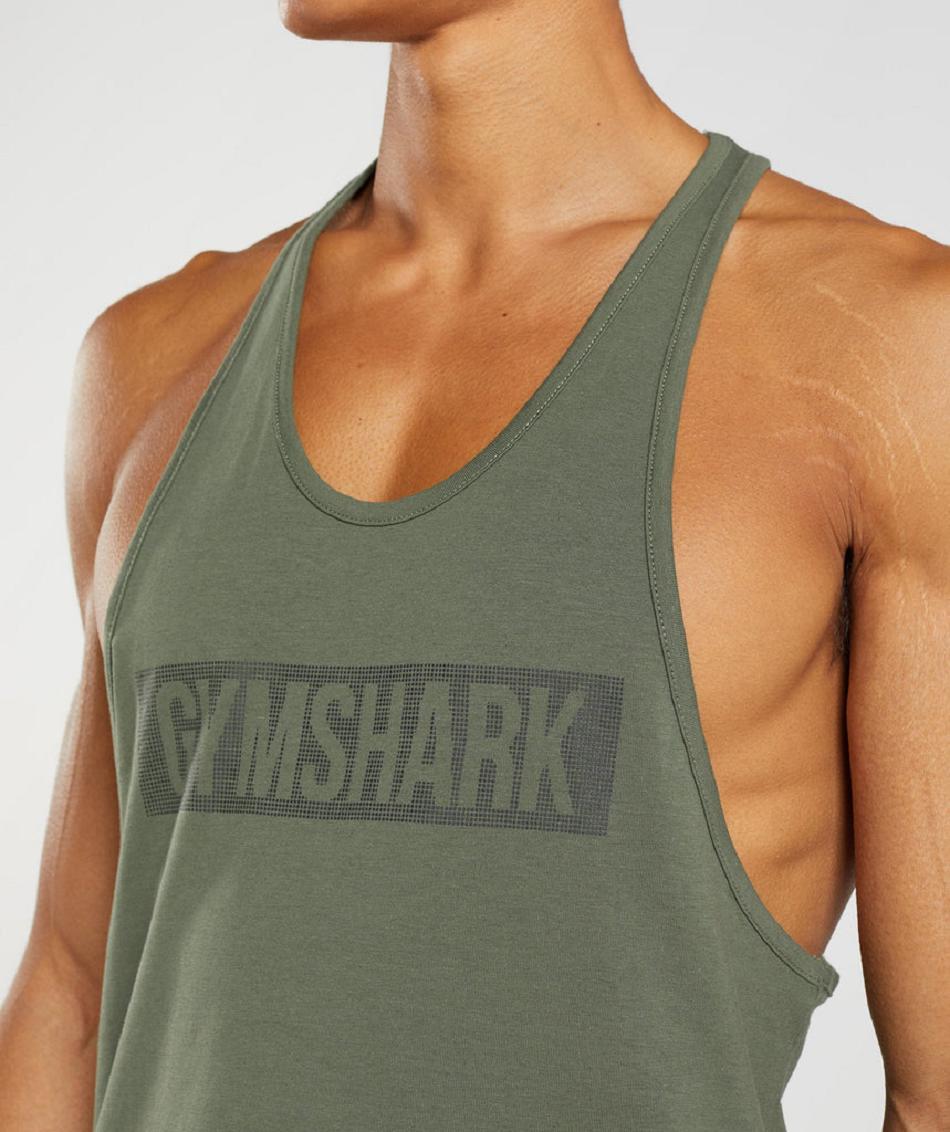 Stringers Gymshark Block Hombre Verde Oliva | CO 3557OKI